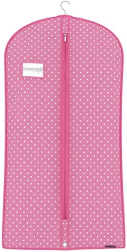 Чанти за дрехи HANGERWORLD за костюми и рокли в Розово грах за съхранение - 45 см x 22 инча - Дишащи Калъфи За дрехи, които