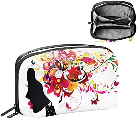 Косметичка Голям Косметичка, Чанта-портфейл, чанта с цип за жени и Момичета, с Абстрактни Цветя модел в стил Бохо Мандала