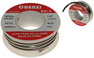 Плътна тел CHENXI 95/5 без съдържание на олово (2 опаковки), Олово95% - антимон 5%, отлична Припойная тел, диаметър 0,125 3.2 мм