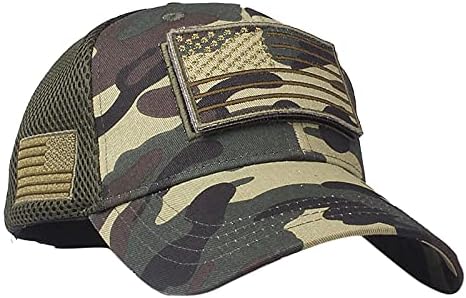 Камуфлаж американски флаг кръпка Бейзболна шапка шапки ретро ретро Местната тактически военен армия татко шапка за мъже жени