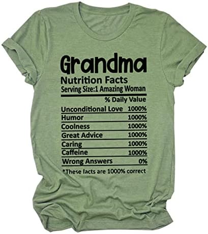 Факти за Храненето на Баба Риза Забавно Бабушкина Тениска Дамски Ежедневни Риза С Къс Ръкав И кръгло Деколте Свободна Нестандартен Подарък Върховете