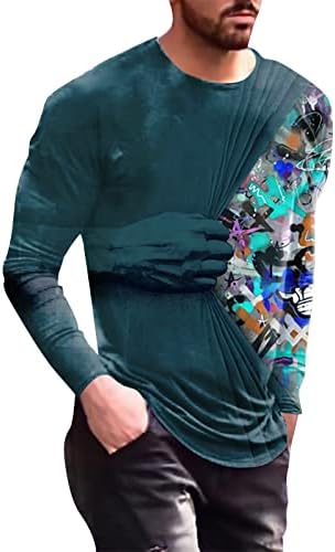 XXBR Мъжки Солдатские Тениски с дълъг ръкав, Есенна Градинска тениска с 3D цифрово принтом, Спортна Тренировка, Нормално кацане, Тениски