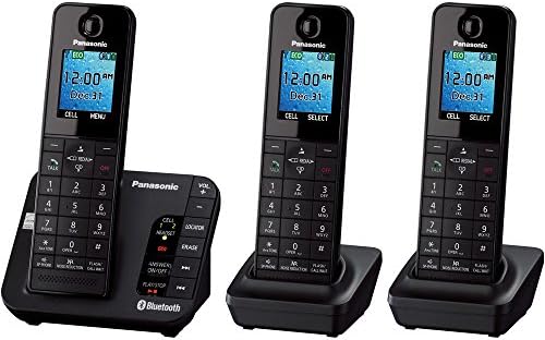 Телефон Panasonic KX-TGH263B Link2Cell с поддръжка на Bluetooth, телефонен секретар и 3 тръби (спрян от производство производителя)