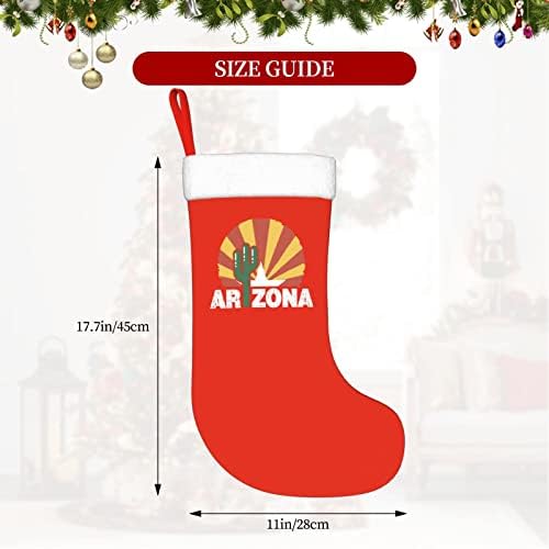 QG ZZX Аризона Cactus Забавно Знаме Коледен Отглеждане на Коледни Чорапи, Камина Окачен на Стелката 18 Инча(А) А) Празнична Украса