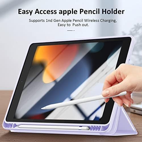 Калъф Hoidokly, съвместим с iPad 10.2 инча 2021/2020 iPad 9/8-то поколение и 2019 iPad на 7-то поколение, с държач за моливи, Защитен