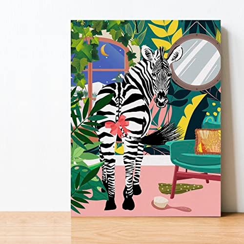Плакат с изображение на Зебра на Платното за Баня, Стенни Изкуство, Българско Изображение на Зебра Принт Дизайн, Готови да се Закача за