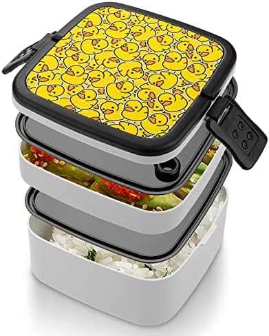 Жълт Гумен Пате С Модел Всичко в Едно Пластове кутия за Bento за Възрастни/Деца, Набор от Обяд Кутии, Контейнери за приготвяне на