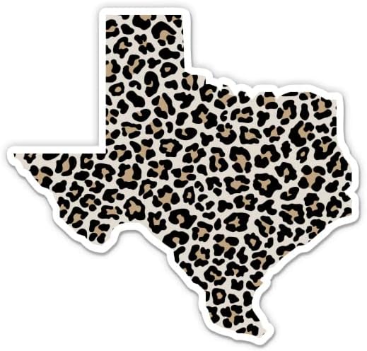 Стикер във формата на щата Тексас, с хубав Леопардовым принтом - 3 Стикер за лаптоп - Водоустойчив Винил за колата, телефон, бутилки с вода