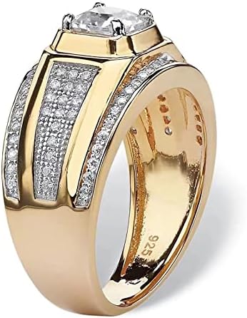 2023 Нов Пръстен за Влюбени с Пълна диамантен пръстен във формата На капка Вода, Модерно Кух Пръстен, Дамски Пръстен за палеца (Злато,