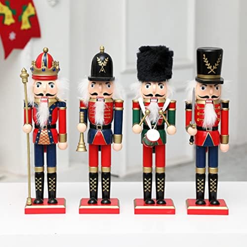 Amosfun Фигурка на Войник-Щелкунчика Дървена Кукла: Традиционни Дървени Фигури на Войници-Щелкунчика Коледен Подарък за Деца на Празнична на Коледа Рафтове, Маси Деко