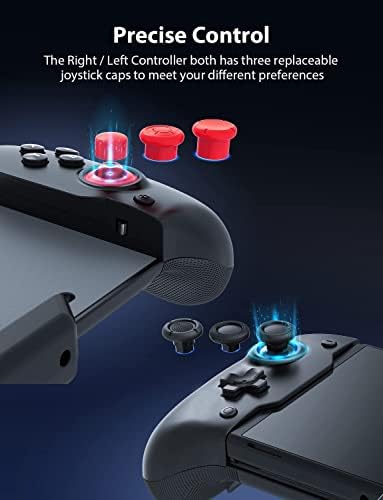 Комплект аксесоари NexiGo Switch за отдих, Подобряване на OLED-контролер Switch /Switch (черно), за ръчен режим, 6-ос жироскоп, Картографиране, Вибрация, Калъф за съхранение на игри