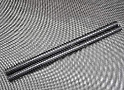 WHABEST 2 елемента 12 мм ODX 11 мм IDX 500 мм Рулонная тръби от въглеродни влакна 3K /Тръба 12X11 (2 елемента 12x11x500 мм гланцирана)