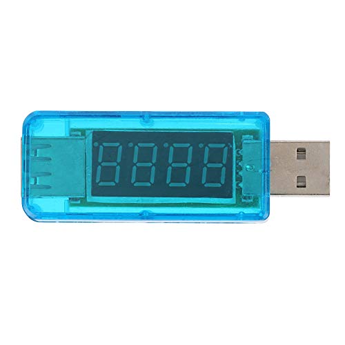 USB Тестер за напрежение, ток, USB Волтметър Удобен дисплей на опашката за лаборатория (Прозрачен синьо)