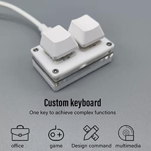 Qinlorgo Мини Ръчна Детска Клавиатура, Многофункционално USB Mini с 2 Клавиши,, направи си САМ, RGB Led Мултимедийна Клавиатура