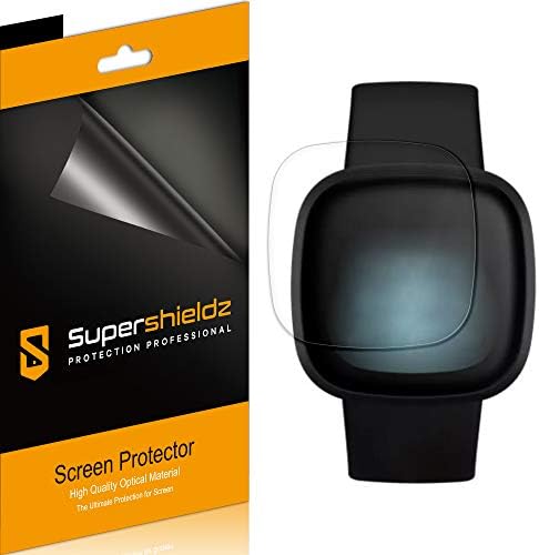 (6 опаковки) Защитно фолио Supershieldz, предназначени за защитни екрани Fitbit Versa 3 и Fitbit Sense, (пълно покритие) на Прозрачен екран с висока разделителна способност (TPU)