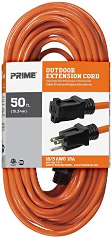 Удължител Prime Wire & Кабел EC501630 50-Крак 16/3 SJTW средна мощност, оранжево