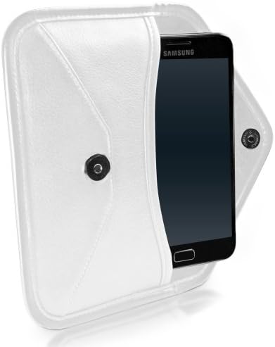 Калъф BoxWave, който е Съвместим с ZTE Axon 7 Premium (Case by BoxWave) - Луксозни Кожена чанта-месинджър, чанта-плик от изкуствена кожа за ZTE Axon 7 Premium - цвят слонова кост, Бял