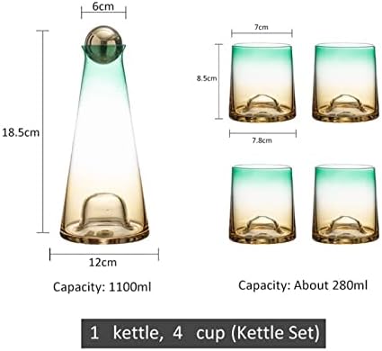 Комплект Стъклени Бутилки за вода от Кана, Комплект Чаши За Сок, Прозрачен Градиентные Стъклени Кани За Студена Вода, Чайник,