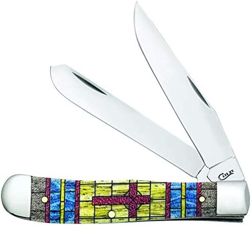 КАЛЪФ XX WR за джобен нож от Trapper с оцветени кръст от естествена кост, цвят измиване, Инв 38713 - (6254 SS) - Дължина в затворено