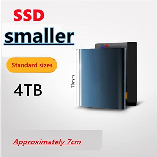 Преносим твърд диск WYFDP Typc-C с модел SSD 4 TB И 2 TB Външен твърд диск 1 TB 500 GB Мобилен твърд диск, USB 3.1 Външен твърд диск (Цвят: синьо размер: 4 TB)