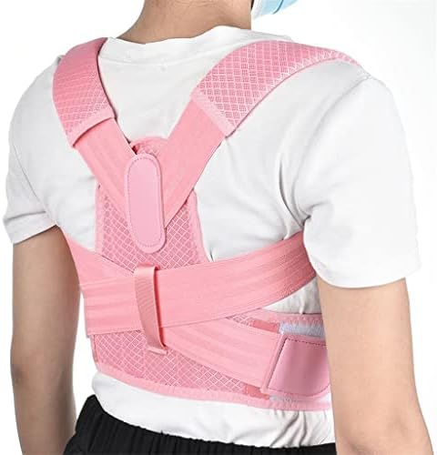 KJHD Коректор стойка за гърба, Дишащи раменната превръзка Регулируем Колан за подпомагане на гърба Ортопедичен Корсет еластична Превръзка (Цвят: розов, размер: код M)
