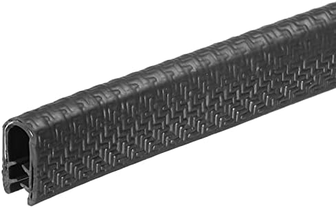 uxcell Edge Trim Черна U-образна защитен кант от каучук, със стоманени скоби Подходящи за защита на ръбове врати 5/64-9/64