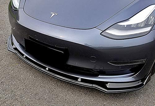EPARTS Комплект от 3 теми, Стилно Карбоновое Влакна, Предна Броня, Спойлер, Сплитер, Страничните Бодикит, Защита на облицовки, Съвместимост с 2017-2020 Tesla Model 3