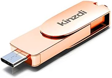 LUNCA 128 GB USB 3.0 + интерфейс Type-C 3.0 Метален флаш диск Twister V11, лесен за използване (цвят: rose gold)
