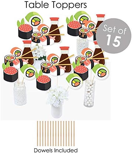 Big Dot of Happiness Let ' s Roll - Суши - Японски, за да проверите за партита - Комплект за декорация на банер - Fundle Пакет