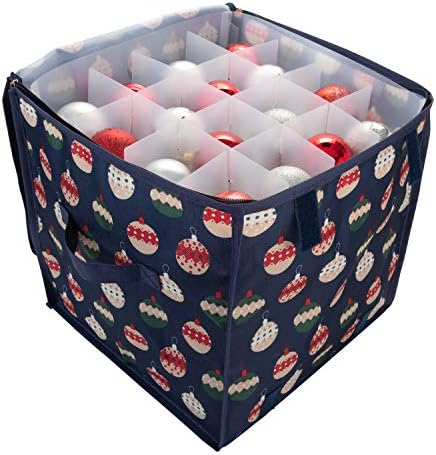 Кутия за съхранение на Коледни декорации на Laura Ashley Simplify на 64 референтна рамка | РАЗМЕРИ: 12 x 12 x 12 | с Капацитет 64 украса