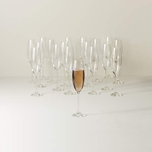 Комплект чаши за шампанско Lenox Tuscany Класика от 18 теми, 20,80 паунда, Прозрачен