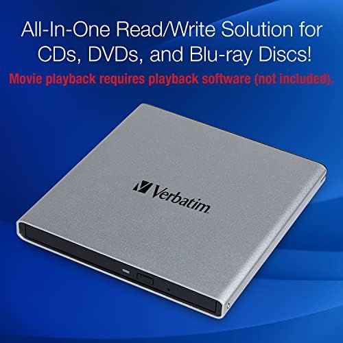 Устройство за запис на външни CD DVD Blu-ray-дискове Verbatim USB 3.0 M-Disc Ready - За възпроизвеждане на филма изисква допълнителен