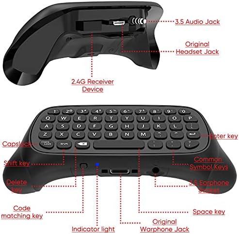 Клавиатурата на контролера за Xbox X series/ S/One/One S, Безжична Детска клавиатура Chatpad Bluetooth-USB-приемник, Вградени високоговорители, аудио жак 3.5 мм, Аксесоари за Xbox X series / S/ One