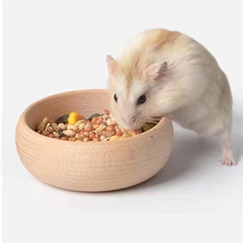 Дървена купа за хранене хамстери - съд за храна на малки животни за Джудже сирийските хамстери, един gerbil, Мишки, Дегу или Други Малки