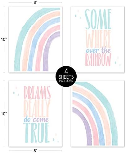 Sweet Jojo Designs Пастелно Преливащи се цветове Стенни Щампи Интериор на стаята за деца, детска и малки деца, Определени от