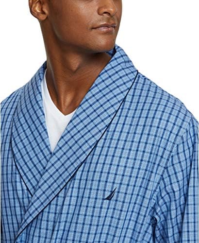 Лесен хлопчатобумажный тъкани халат Наутика за мъже с дълъг ръкав-robe