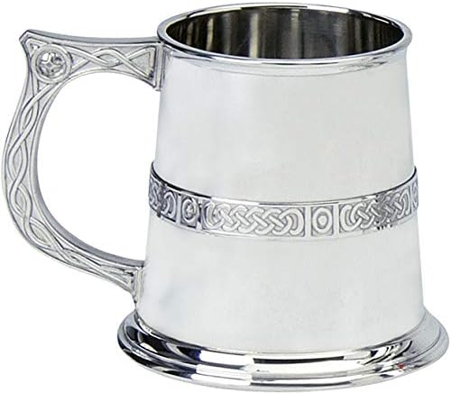 Оловен Чаша I LUV ООД Традиционна шотландската чаша Stirling Селтик С Широка Основа 1pt Полиран