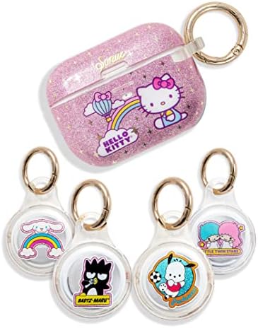 Sonix Sanrio - Rainbow калъф Hello Kitty за Airpods Pro + Вечерни стикер Hello Kitty и Friends (4 опаковки), седалките за AirTags