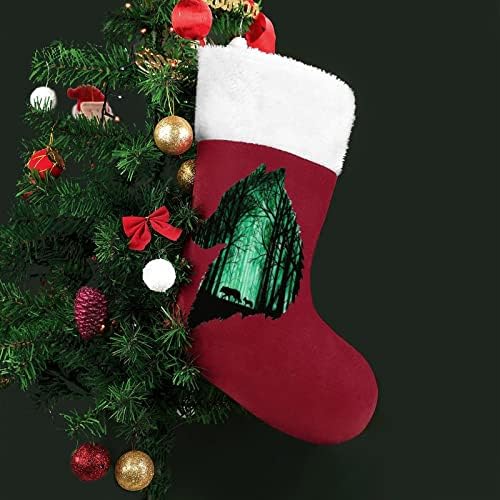 Вълк Звездното Небе Коледни Чорапи, Коледни Чорапи Торбичка Къща Семеен Коледен Декор