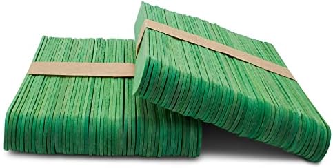 Гигантски Зелени пръчки за бродерия 6 инча, Опаковки от 100 Коледни пръчици от popsicle за бродерия, Восъчни щеки и средства за придавливания