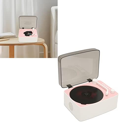 FECAMOS Bluetooth CD плейър, Удобен Музикален cd плеър, Ретро Многофункционален Мини-ABS за дома (Розов)
