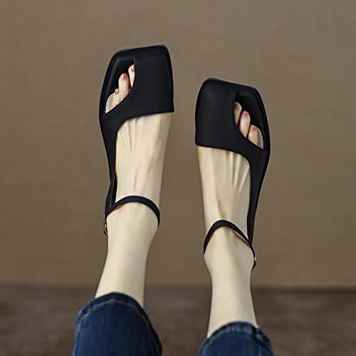 ZHISHILIUMAN / Дамски Сандали; Ежедневни Обувки на плоска подметка с отворени пръсти; Удобна Поддръжка на свода на стъпалото;