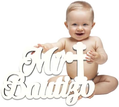 Мексиканска Дървена Табела Mi Bautizo-Аксесоари за къпане на бебето, Монтиране на Украса за парти в чест на рождения Ден на детето,