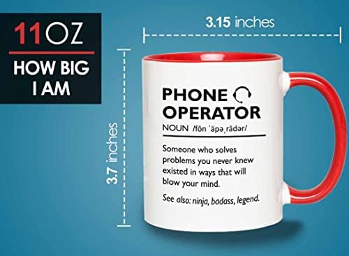 Чаша Flairy Land Phone Operator 2Tone Red 11oz - Определяне на оператор, телефонна връзка - Център за обслужване на клиенти