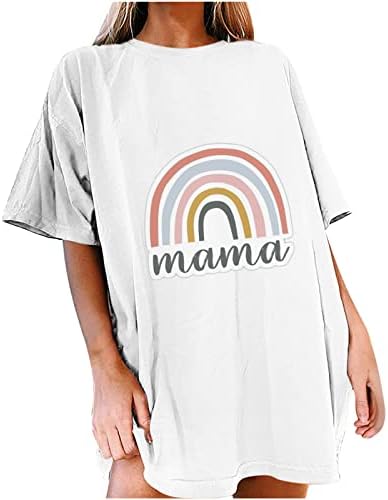 2023 Памук с Къс Ръкав Мама Графичен Случайни Свободен Приятелка Средновековна Блуза, Тениска за Момичета Мъжки Есенно-Лятна Риза