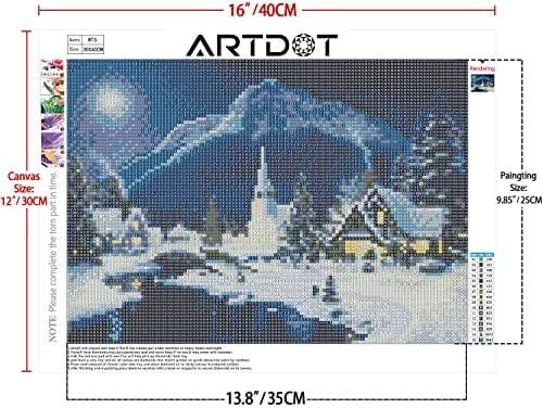 ARTDOT 4 Опаковане на Коледни Комплекти за Диамант живопис за възрастни, Diamond Изкуство, Зимни Комплекти по Номера, Пълна