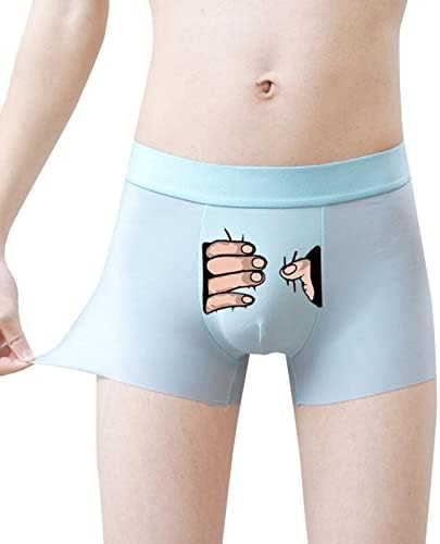 Мъжки боксерки-опаковки, Мъжко бельо от ледената Коприна, Забавна Творческа Личност, Забавни Сладки дишащи къси панталони за момчета.