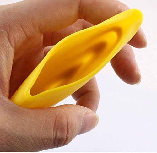 Qtqgoitem Домашна Баня във формата На кленов лист, Преносима Сгъваема чаша за изплакване, Силиконова чашка Жълт цвят (модел:
