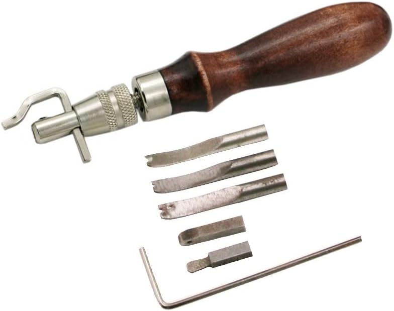7 В 1 Професионален Кожевенный инструмент с Регулируема шевове и канавкой За обучение на Кожата, Практически Инструменти