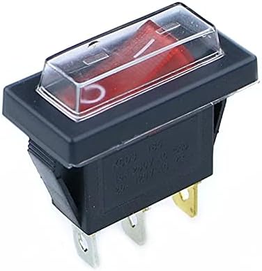 SCHIK 1 бр. захранване KCD3 15A/20A 125 В/250 В 3-пинов кулисный ключ Бял цвят, прозрачен силикон Водоустойчив Защитно покритие, правоъгълник (Цвят: жълт)